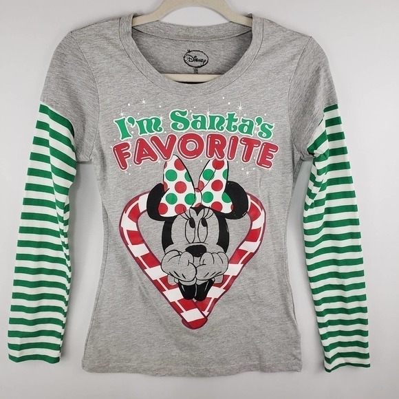 Disney minnie mouse XMAS long sleeve tee size M - Picture 1 of 4
